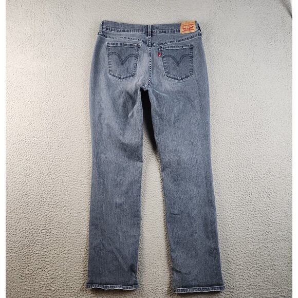 Levi's Jeans Women's 12 Straight Leg 505 Blue Mid Rise Stretch Denim Pants - Picture 2 of 12